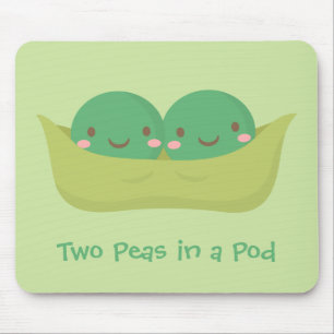 Kute twee erwten in een pod voor mama muismat