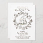 Kute Twins Baby shower by Mail Elephants Kaart (Voorkant / Achterkant)