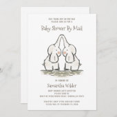 Kute Twins Elephants Baby shower by Mail Kaart (Voorkant / Achterkant)