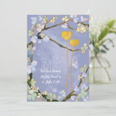 Kute Two Hearts Powder Blue Wedding Kaart (Staand voorkant)