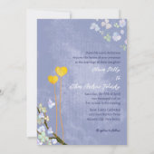 Kute Two Hearts Powder Blue Wedding Kaart (Achterkant)