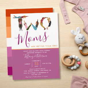 Kute Two Moms Beter dan een lesbisch Baby shower Kaart