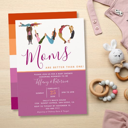 Kute Two Moms Beter dan een lesbisch Baby shower Kaart