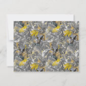 Kute uil - mousserende ogen & grijze gele bladeren kaart (Achterkant)