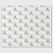 Kute Unicorn kerstboom Kindernaam Sinterklaas Cadeaupapier (Vlak)