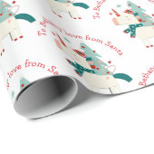 Kute Unicorn kerstboom Kindernaam Sinterklaas Cadeaupapier (Rol Hoek)