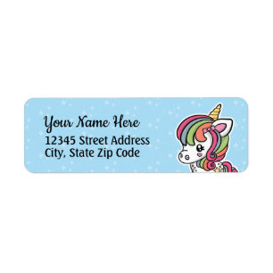 Kute Unicorn return address labels
