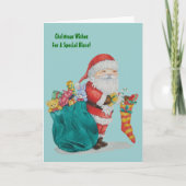 Kute vaders kerstmis met speelgoed en geschenken i feestdagen kaart (Voorkant)