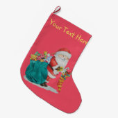 Kute vaders kerstmis met speelgoed en geschenken i grote kerstsok (Voorkant (Hangend))