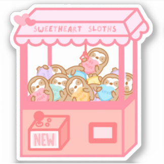 Kute Valentijn Day Claw Machine Sloths Sticker