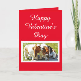 Kute Valentijn met Basset Hounds en Hearts Feestdagen Kaart