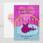 Kute Valentijn van de kat Feestdagenkaart (Voorkant / Achterkant)