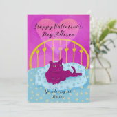 Kute Valentijn van de kat Feestdagenkaart (Staand voorkant)