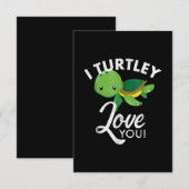 Kute Valentijns Turtle I Turtley love you Kaart (Voorkant / Achterkant)