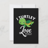 Kute Valentijns Turtle I Turtley love you RSVP Kaartje (Voorkant)