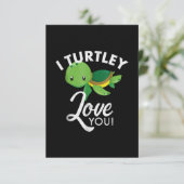 Kute Valentijns Turtle I Turtley love you RSVP Kaartje (Staand voorkant)