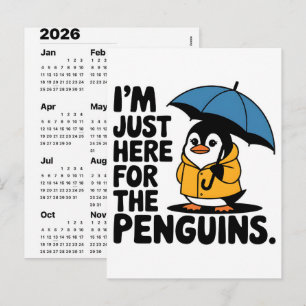 Kute Valentijnscadeaukalender voor pinguïnliefhebb Feestdagenkaart