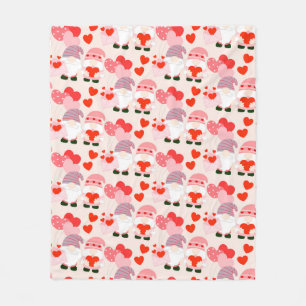 Kute Valentijnsdag Heart Gnome Lover Fleece Deken