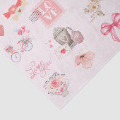 Kute Valentijnsdag pasta kleuren collage roze Tissuepapier (Detail)