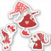 Kute Valentijnse gnomen Sticker (Voorkant)