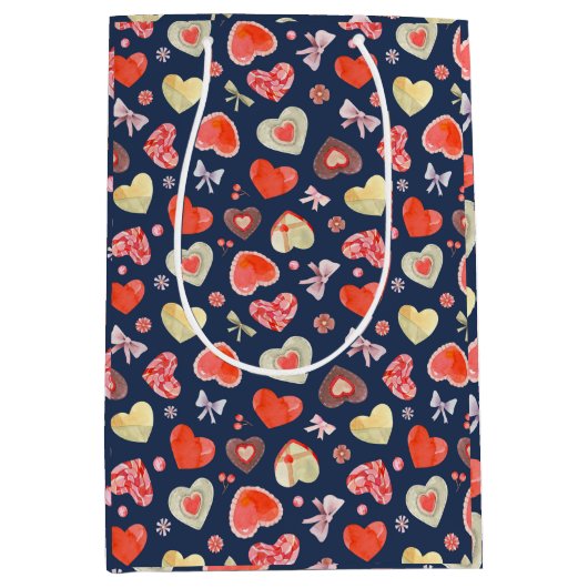 Kute Valentijnse harten Medium Cadeauzakje (Voorkant)