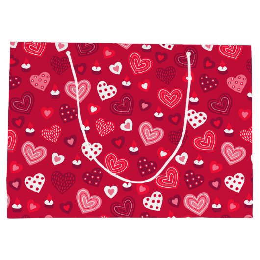 Kute Valentijnse harten patroon Groot Cadeauzakje (Achterkant)