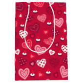 Kute Valentijnse harten patroon Medium Cadeauzakje (Voorkant)