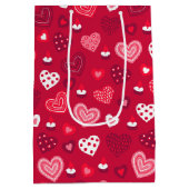 Kute Valentijnse harten patroon Medium Cadeauzakje (Achterkant)