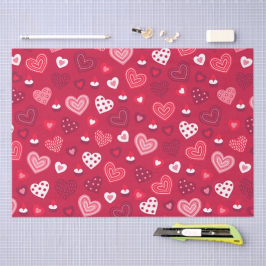 Kute Valentijnse harten patroon Tissuepapier (Craft)