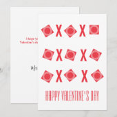 Kute Valentijnse Hugs & Kisses XOs Feestdagenkaart (Voorkant / Achterkant)