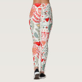 Kute Valentijnse Patroon, Tekst, Vogels & Bloemen Leggings (Achterkant)