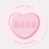 Kute Valentijnse Snoep Klassieke ronde Sticker (Voorkant)