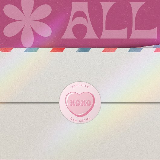 Kute Valentijnse Snoep Klassieke ronde Sticker