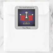 Kute Vampire/Dracula Bookplaat Vierkante Sticker (Tas)