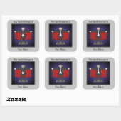 Kute Vampire/Dracula Bookplaat Vierkante Sticker (Vel)