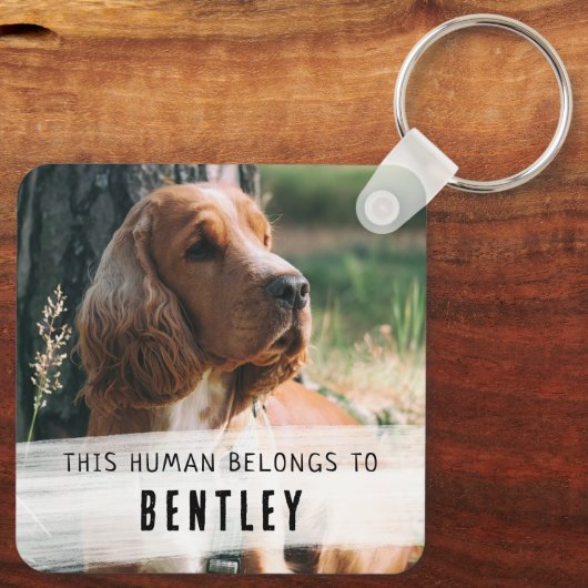 Kute van de Dog-foto Sleutelhanger (Achterkant)