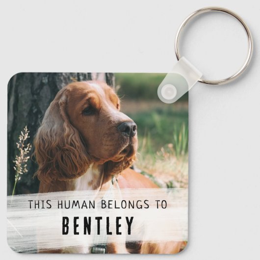 Kute van de Dog-foto Sleutelhanger (Achterkant)