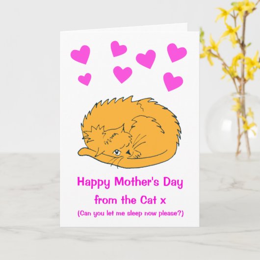 Kute van de slaapcabine-Moederdag Kaart (Gele Bloem)