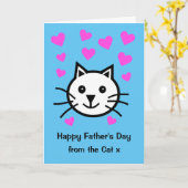 Kute vanaf de Kat Fathers Day Card Kaart (Gele Bloem)