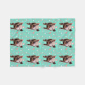 Kute Varken - Blauwe en Roze Zwemmen Fleece Deken (Voorkant (Horizontaal))