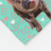Kute Varken - Blauwe en Roze Zwemmen Fleece Deken (Hoek)