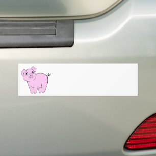 Kute Varken, Kleine Varken, Varkenshaar, Roze Vark Bumpersticker