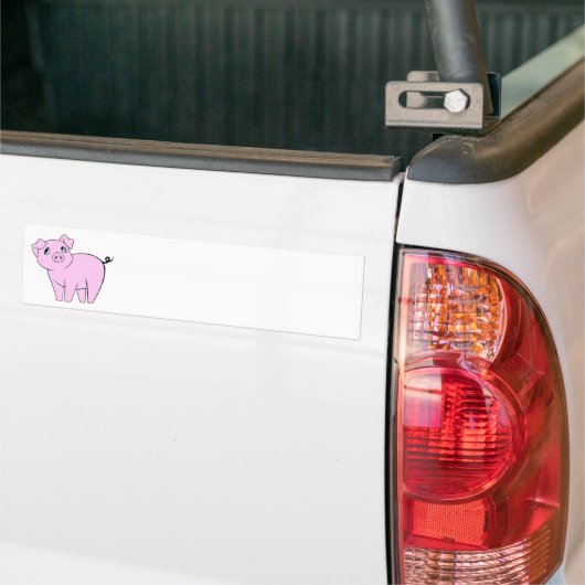 Kute Varken, Kleine Varken, Varkenshaar, Roze Vark Bumpersticker (Op Truck)