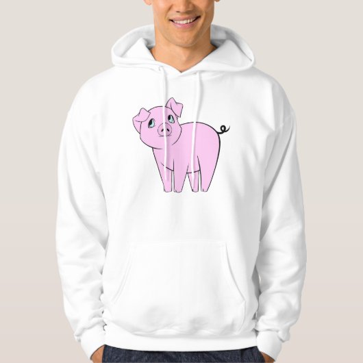 Kute Varken, Kleine Varken, Varkenshaar, Roze Vark Hoodie (Voorkant)