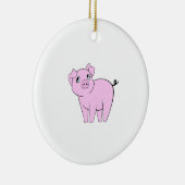 Kute Varken, Kleine Varken, Varkenshaar, Roze Vark Keramisch Ornament (Rechts)