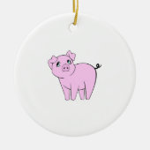 Kute Varken, Kleine Varken, Varkenshaar, Roze Vark Keramisch Ornament (Voorkant)