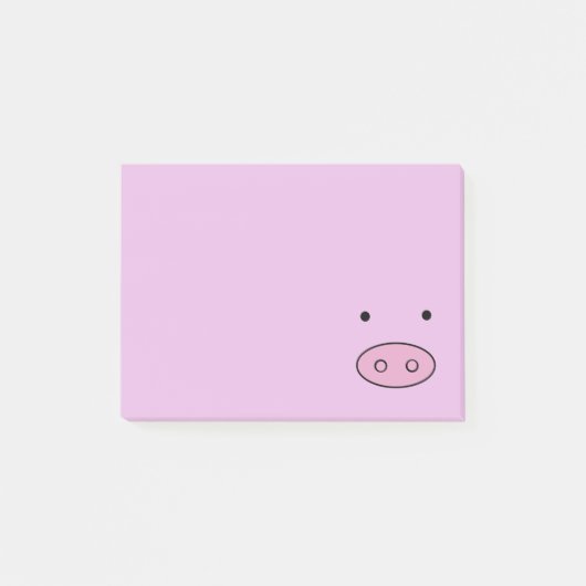 Kute Varken, Kleine Varken, Varkenshaar, Roze Vark Post-it® Notes (Voorkant)