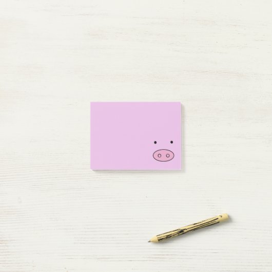 Kute Varken, Kleine Varken, Varkenshaar, Roze Vark Post-it® Notes (Op bureau)