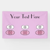 Kute Varken, Kleine Varken, Varkenshaar, Roze Vark Spandoek (Horizontaal)