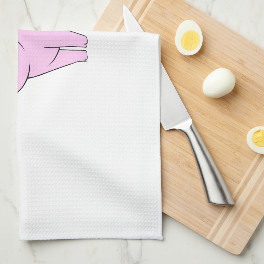 Kute Varken, Kleine Varken, Varkenshaar, Roze Vark Theedoek (Quarter Fold)